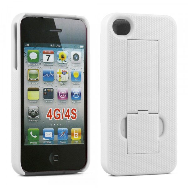 Wholesale iPhone 4S Kick Stand Case (White)